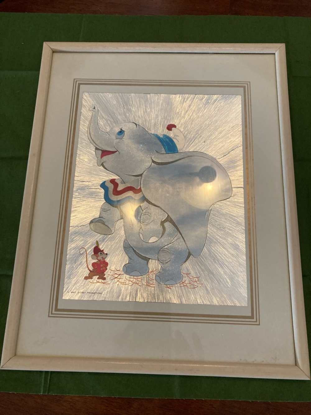 Disney Dumbo Foil Art Print - White, Blue, Red